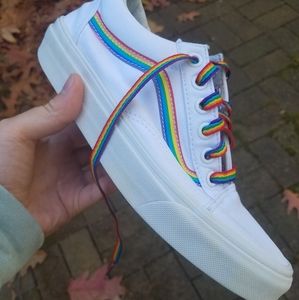 Vans Old Skool rainbow and white